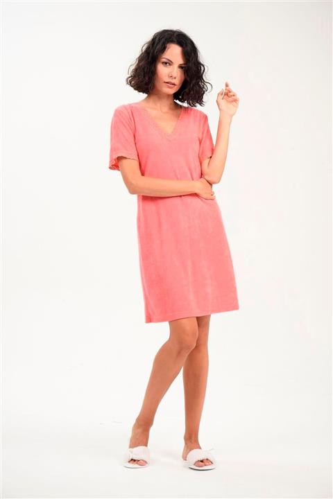 Baveno Kadın Pembe Bambu Plaj Elbisesi