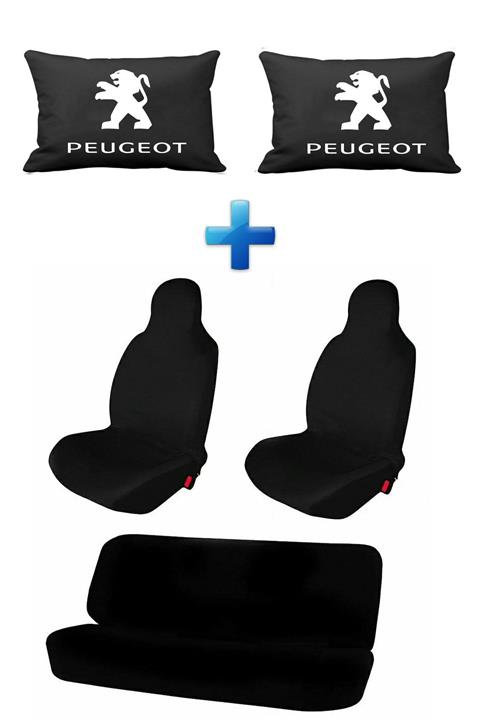 AYKIZ Pejo 207 Araba Koltuk Kılıfı Servis Atlet Kılıf Ve 2 Adet Siyah Boyun Yastığı Seti