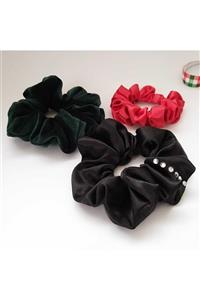 diacollection Yılbaşı Temalı Scrunchie Seti 3`lü