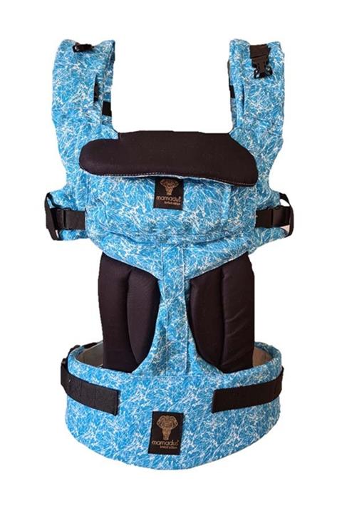 MamadusBaby Her Yöne Çizgili Bebek Mavi Ergonomik Kanguru