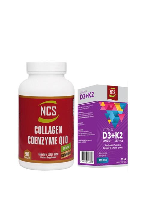 NCS Collagen Kollajen Koenzim Coenzyme Q10 90 Tab+vitamin D3 K2 20 Ml