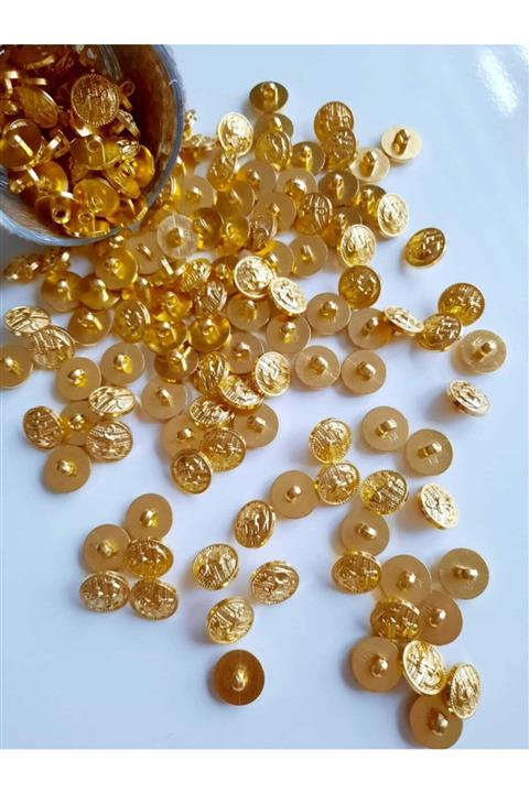 canan dizayn Metalize Düğme Ayaklı Gold 15 Mm 20'li Paket.
