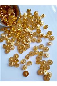 canan dizayn Metalize Düğme Ayaklı Gold 15 Mm 20'li Paket.