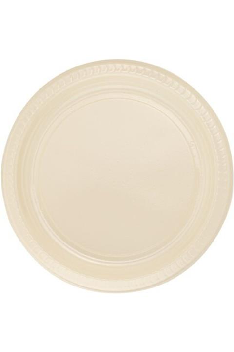 RÜZGAR Krem Plastik Tabak 22 cm 25 Adet