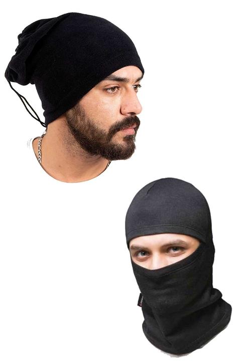 Royaleks Polar Termal Kar Maskesi Ve Ipli Boyunluk Bere Siyah Set