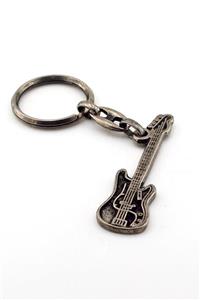 Solfera Unisex Elektro Gitar  Antrasit Eskitme Metal Anahtarlik Kc699