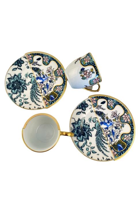 RASEVHOME Iki Desenli Seramony 2 Kişilik Kahve Fincanı Takımı