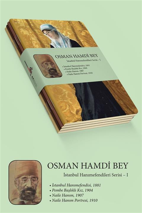 retronote Osman Hamdi Bey 4'lü Defter Seti 1 - Istanbul Hanımefendileri 1 - Çizgisiz - 64 Sayfa - 14x21cm