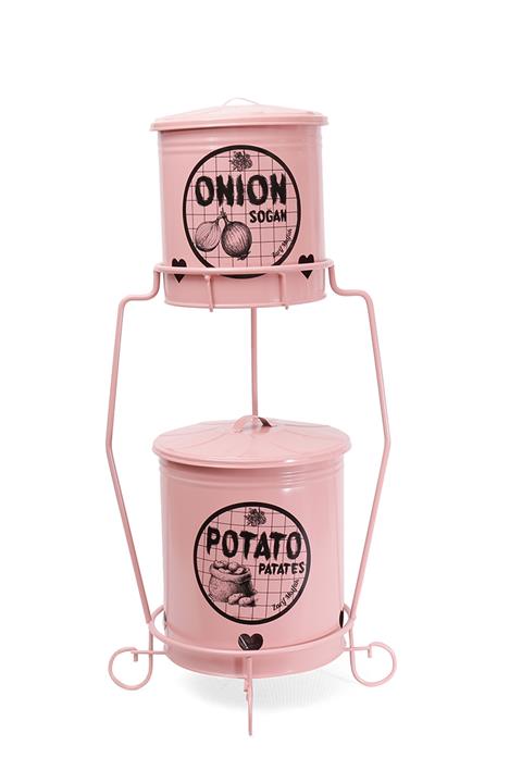 Zarif Home Pembe Kalın Telli Orta Boy Patates Soğan Seti
