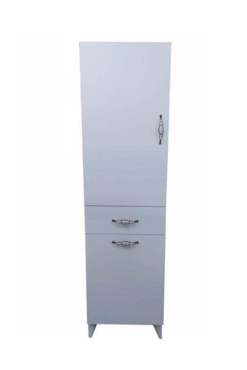 Ahşap Mobilya Sepetli Ve Çekmeceli Çamaşır Dolabı - Beyaz