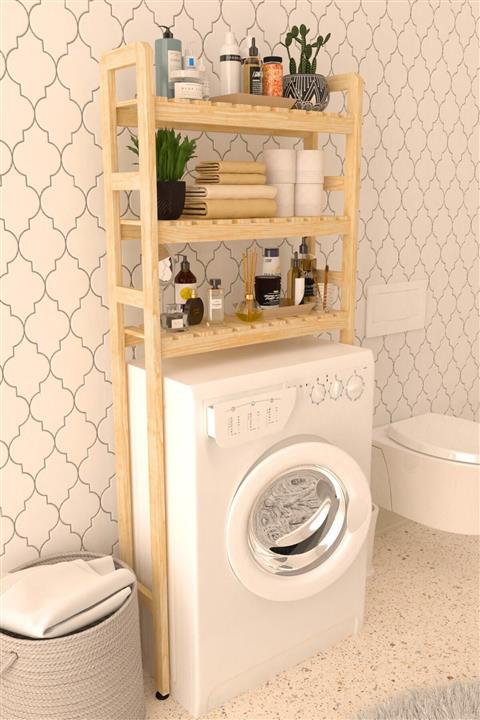 OBİ Atölye Ahşap Çamaşır Makinesi Üstü Düzenleyici Raf 160x68x21 Cm Banyo Çamaşır Makinesi Dolabı Obiwm