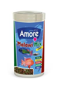 AMORE Malawi Cichlid Mix 250ml Protein Bitkisel Özel Karışım Ciklet Yunus Sarı Prenses Balık Yemi