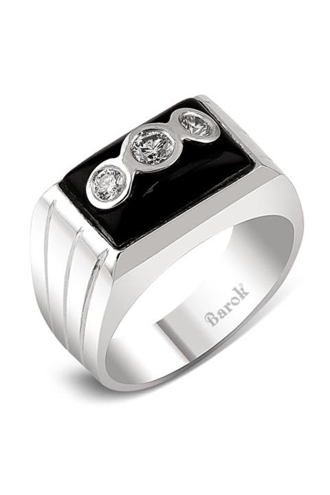 Barok Diamond Erkek Pırlantalı Yüzük 0.29ct 18 Ayar