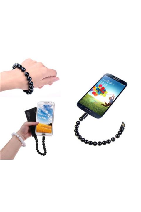 LAUREL DREAM Android Boncuk Tasarımlı Bileklik Şeklinde Şarj Data Kablosu