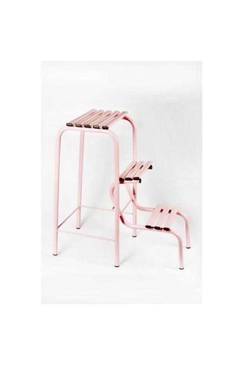 Yıldıray Metal Tabureli Merdiven Pembe