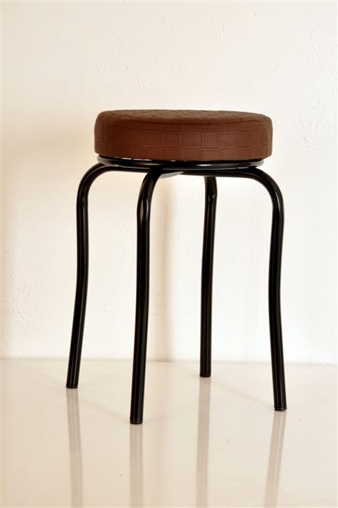 yılmaz masacılık 8 Li Kahverengi Siyah Profil Tabure Metal Tabure Kalın Tabure Mutfak Taburesi