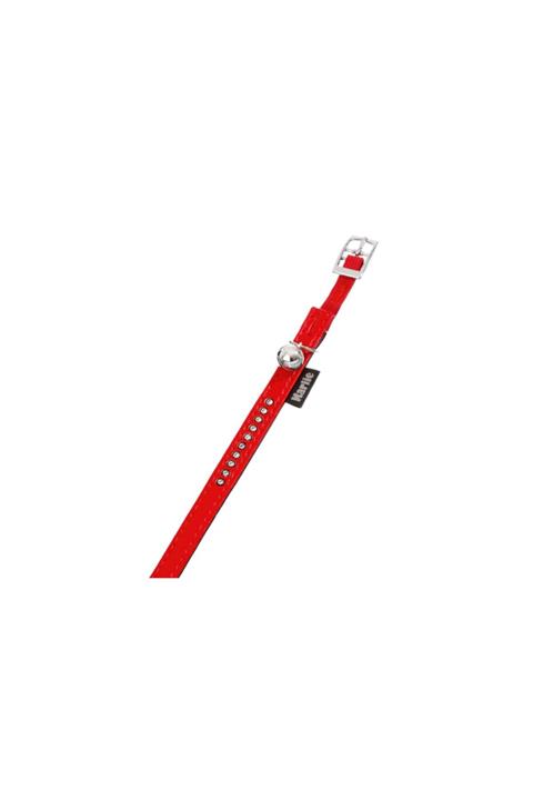 Karlie Deri Taşlı Kedi Tasma Xs 30cm-11mm Kırmızı