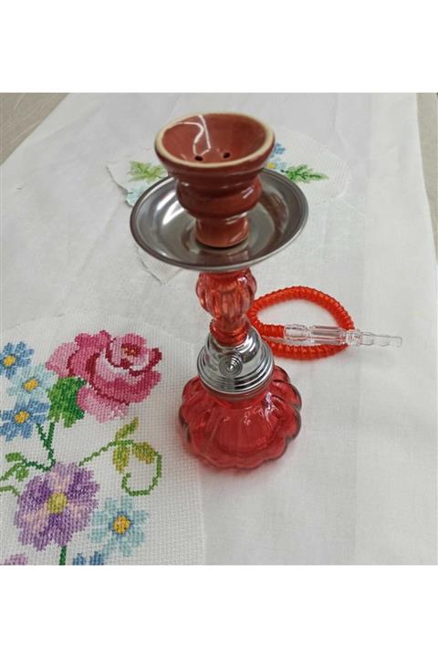 1001Hediye Kırmızı Lüks Nargile Seti Mini Boy 30 Cm.