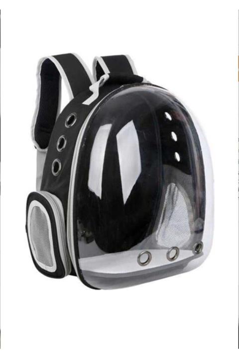 Carneil Store Siyah Şeffaf Astronot Kedi Köpek Taşıma Çantası Ast2021