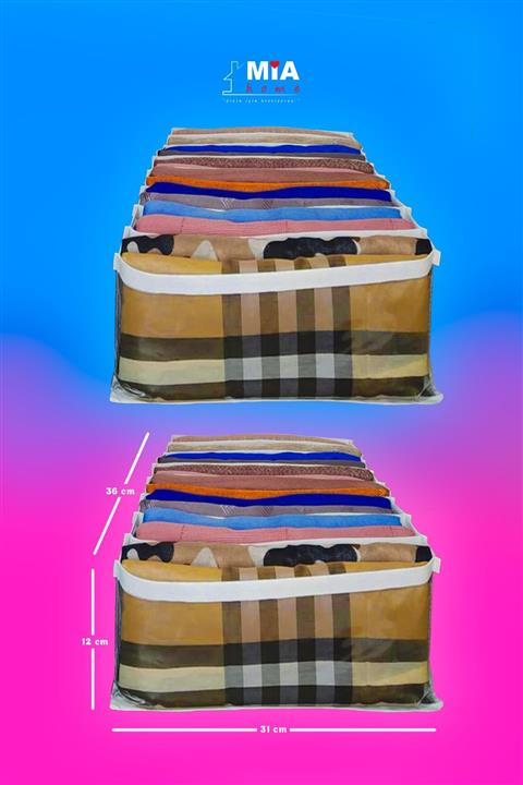 MİA Home Production 2 Adet Şal / Eşarp Düzenleyici L Boy / Çekmece Düzenleyici - Cepli Organizer - Akordiyon Düzenleyici