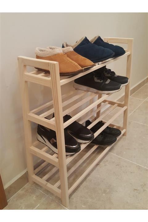 MEK 4 Katlı Ahşap Ayakkabılık