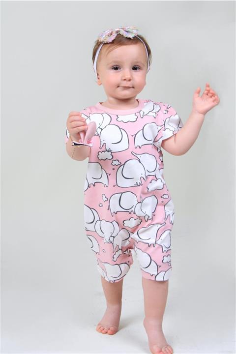 Luggi Fil Baskılı Kız Tulum 3-24 Ay