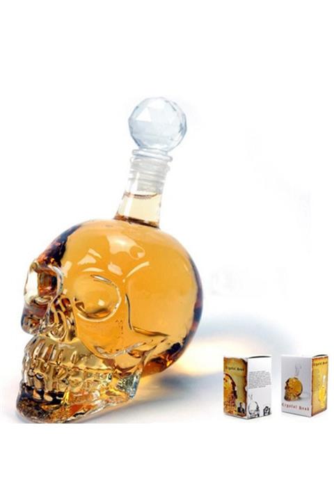 MİSSİNG Kurukafa 3d Cam Viski Şişesi - 550ml