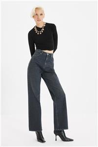 TRENDYOLMİLLA Antrasit Yüksek Bel 90's Wide Leg Jeans TWOAW22JE0249