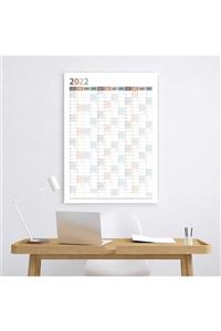 bi'aldım 2022 Yıllık Planlama Duvar Takvimi 50x70 cm Kahve Yeşil Wall Planner