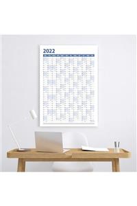 bi'aldım 2022 Yıllık Planlama Duvar Takvimi 50x70 cm Mavi Wall Planner