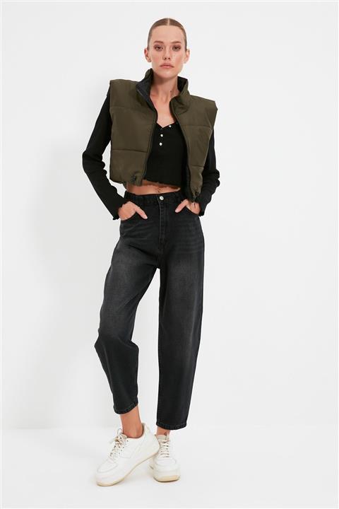 TRENDYOLMİLLA Antrasit Yüksek Bel Balloon Jeans TWOAW22JE1008