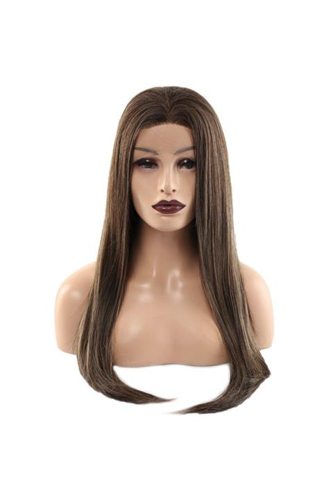 Peruk Market Karamel Balköpüğü Röflel iFiber Sentetik Düz Uzun Tül Peruk -