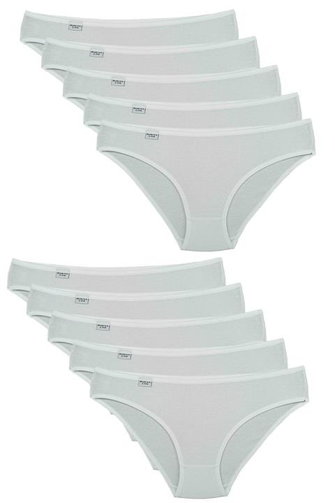 Bluence Kadın Beyaz 10'lu Paket Likralı Slip Külot