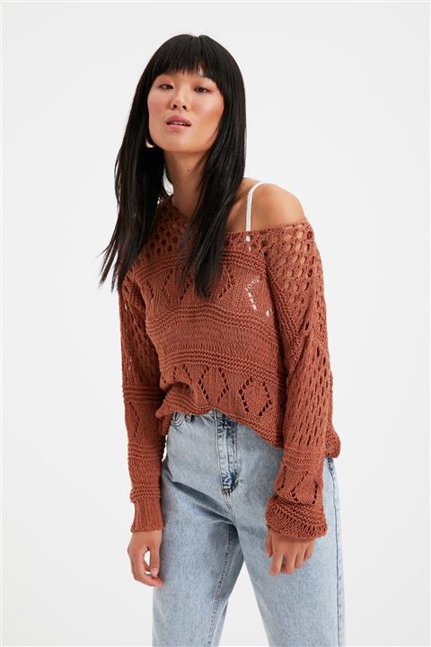 TRENDYOLMİLLA Tarçın Ajurlu Yazlık Triko Kazak TWOAW20KZ0176