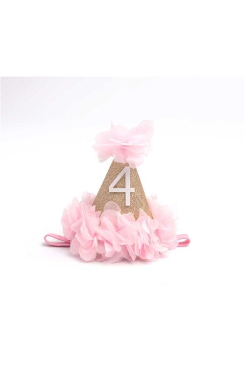 Le Mabelle 4 Yaş Huni Doğumgünü Tacı - Pembe