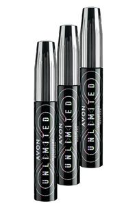 AVON Unlimited Kirpiklere Kalkık Görünüm Veren Maskara 10 Ml. Blackest Black Üçlü Set