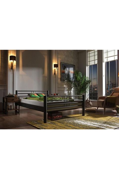 Vivense Unimet Asos Çift Kişilik Metal Karyola Siyah 150x200