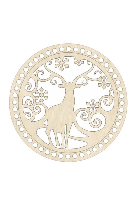 saray lazer Toptan Ahşap Makrome Çanta Tabanı Figür 11 - 30x30 - Akçaağaç - 24 Adet