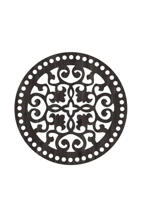 saray lazer Toptan Ahşap Makrome Çanta Tabanı Figür 12 - 30x30 - Rebab - 24 Adet