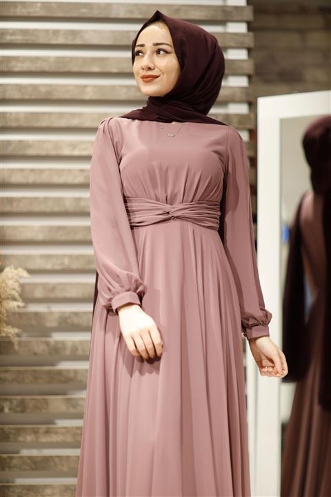 KAMİL KESKİN Beli Çapraz Drapeli Abiye