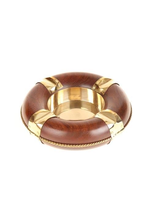 Attach Ahşap Prinç Tasarım Klasik Kül Tablası 13x13x3