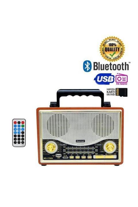 BeeMarket Nostaljik Retro Radyo Usb Bluetooth Sd
