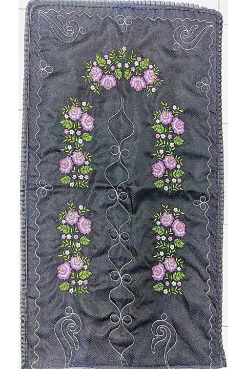 DİLEX Seccade Siyah Etamin Nakışlı Çeyizlik 120x73 cm