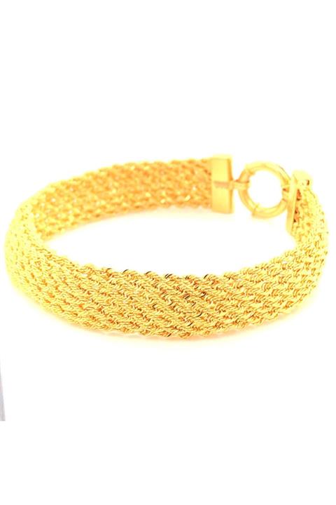 BERK MÜCEVHERAT HASIR ÖRGÜ 14 AYAR ALTIN BİLEKLİK