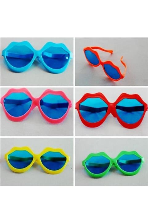 HİLALSHOP Büyük Dudak Parti Gözlüğü Karışık 12 Adet