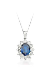 Emel Pırlanta 3.21 Ct. Pırlanta Safir Kolye