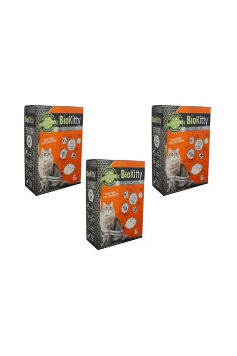 BioKitty Super Premium Beyaz Beyaz Aktif Karbon 6 Lt * 3 Adet