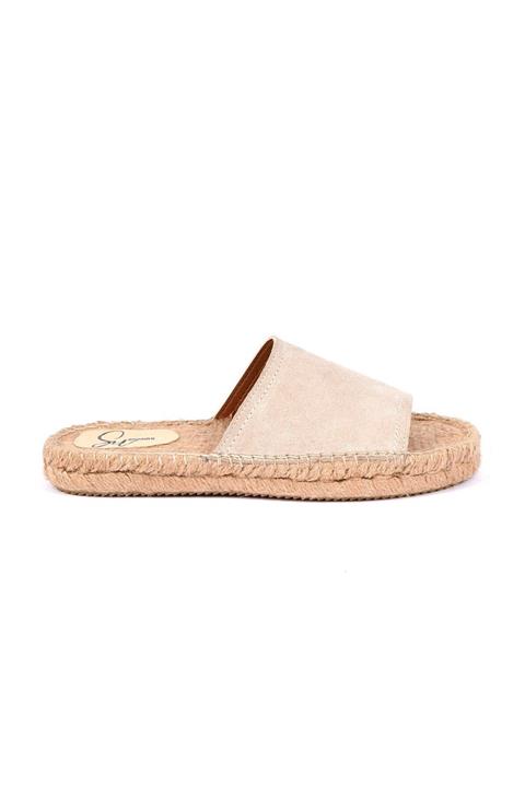 Su Espadril Espadril Jane Kum Gerçek Süet Terlik