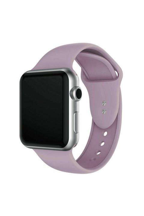 Bilişim Aksesuar S/m Beden Apple Watch 2 3 4 5 6 Uyumlu Se 38 Mm 40 Mm Spor Sililkon Kordon Lila