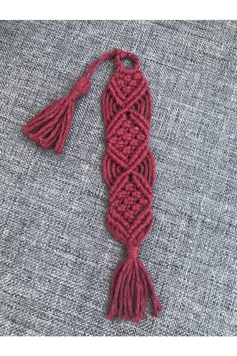 MACRAMELA Makrome Kitap Ayracı Bordo